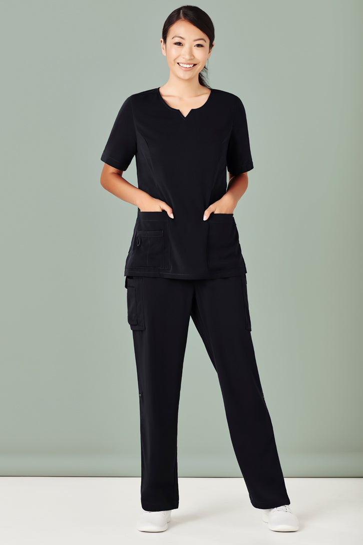 Biz care CST942LS Avery Women's Tailored Fit Round Neck Scrub Top