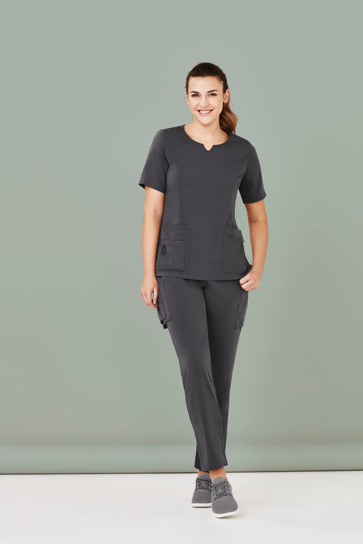 Biz care CST942LS Avery Women's Tailored Fit Round Neck Scrub Top