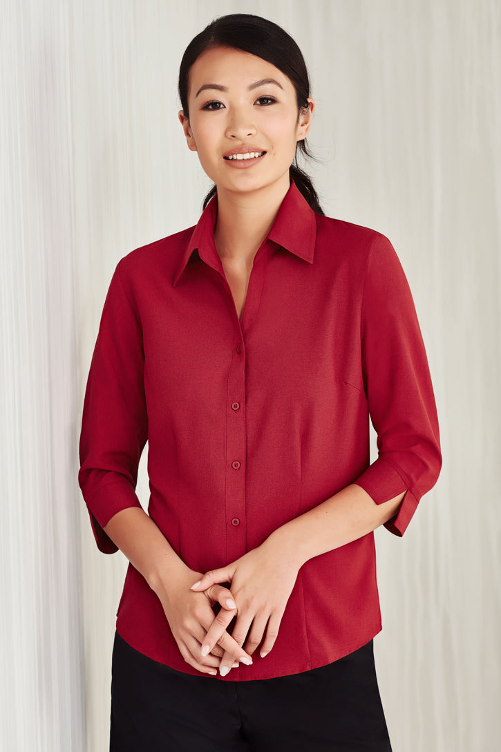 Biz care LB3600 Oasis Ladies Plain 3/4 Sleeve Shirt