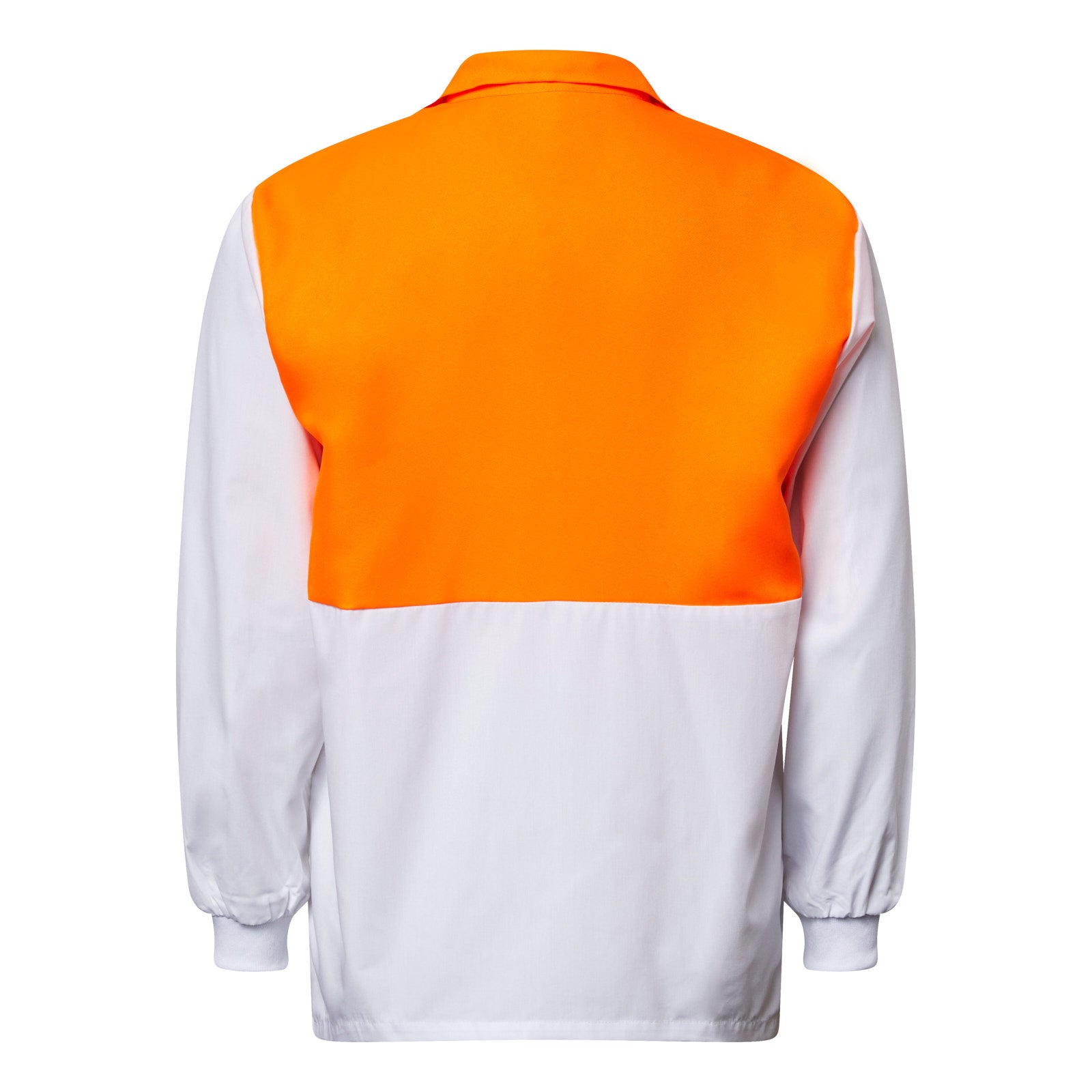 Workcraft WS6072 Long Sleeve Food Industry Jac shirt With Modesty Insert-White/Orange