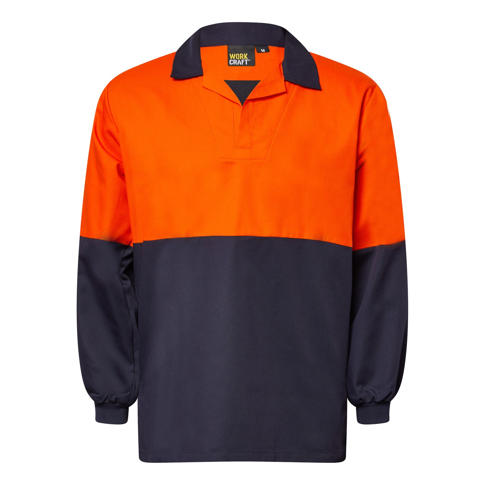 Workcraft WS6073 Long Sleeve Food Industry Jac shirt With Modesty Insert-Orange/Navy