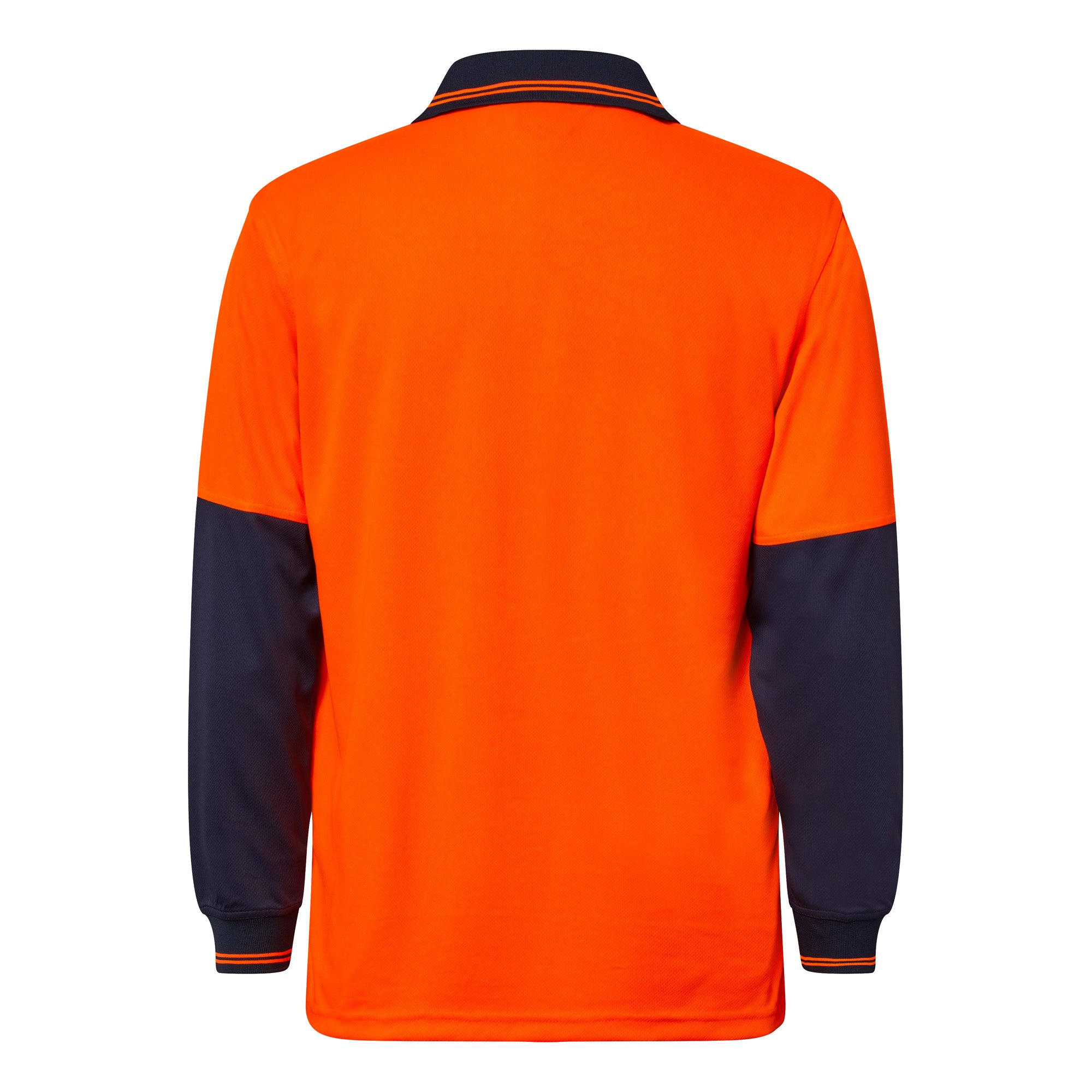 Workcraft WSP206 Hi vis Two Tone Food Industry Long Sleeve Micromesh Polo With No Pocket Or Buttons