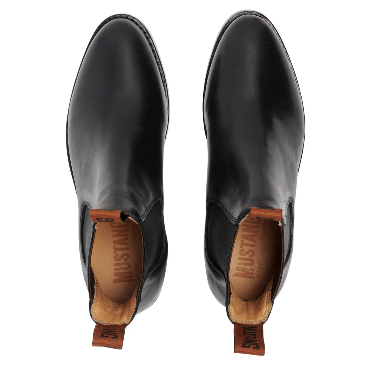 Mustang Signature Y61064 Women's Pull Up Leather Non Safety Boot-BLACK