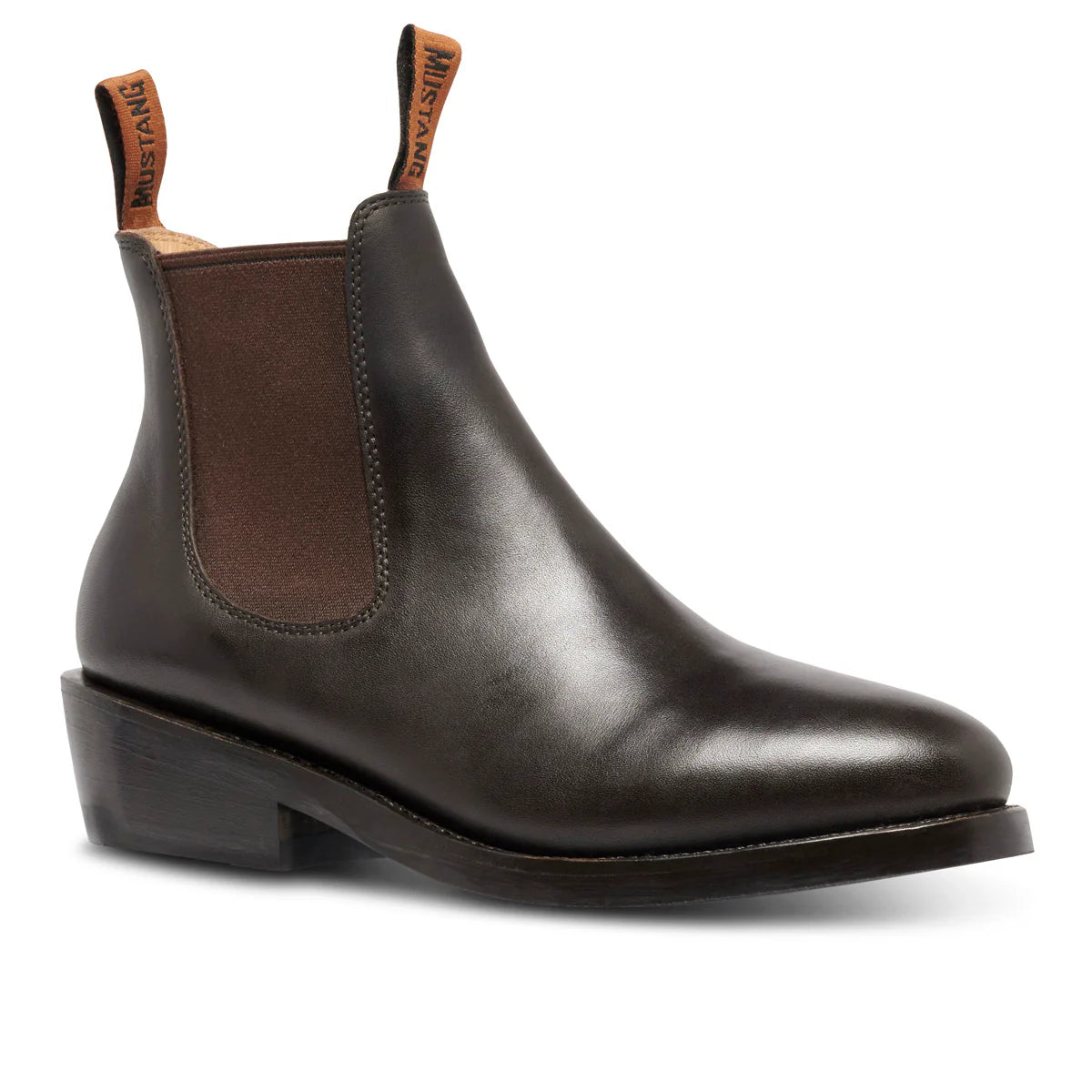 Mustang Signature Y61065 Women's Pull Up Leather Non Safety Boot-BROWN