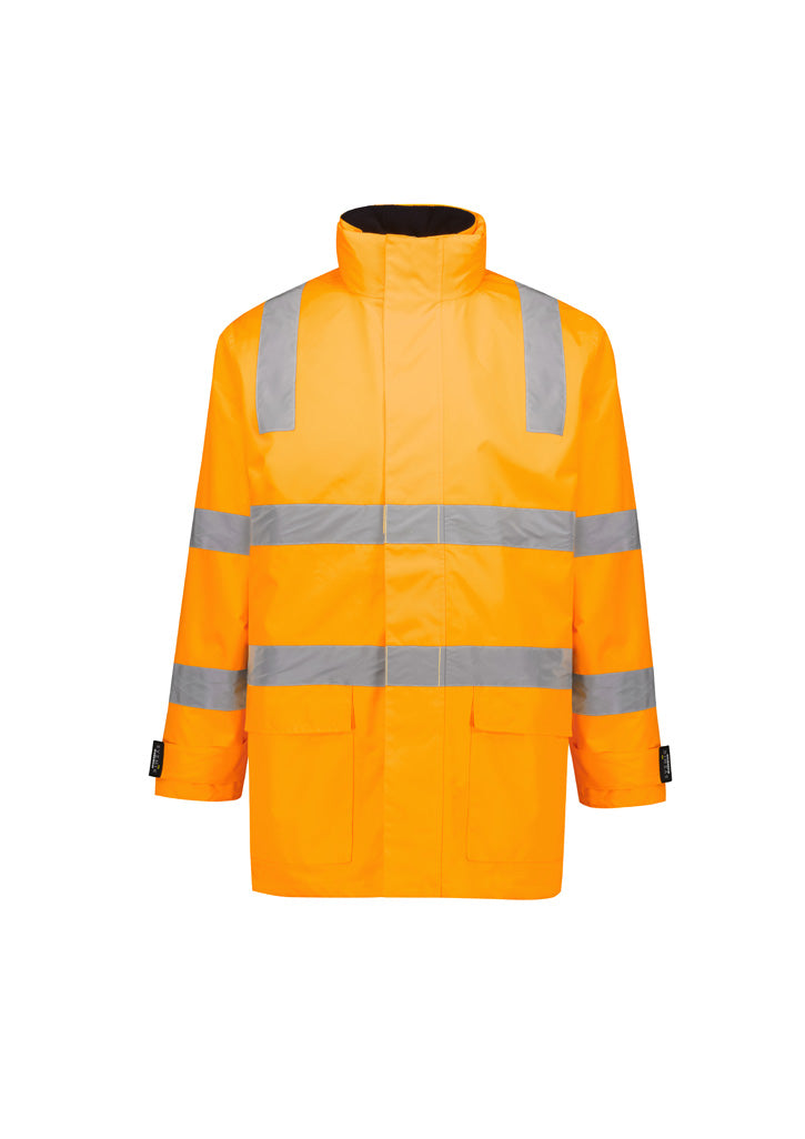 Syzmik ZJ580 Unisex Hi Vis VIC Rail 4 In 1 Waterproof Jacket-Orange