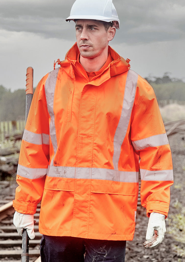 Syzmik ZJ657 Men's Hi Vis X Back Ultra-lite Waterproof Jacket-Orange