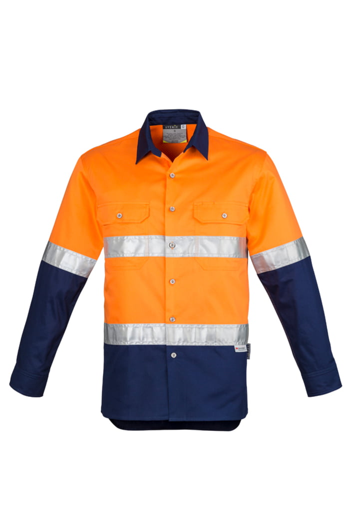 Syzmik ZW123 Men's Hi-Vis Spliced Industrial Shirt Hooped Tape