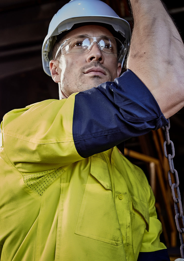 Syzmik ZW128 Men's Rugged Cooling Hi Vis Spliced Shirt