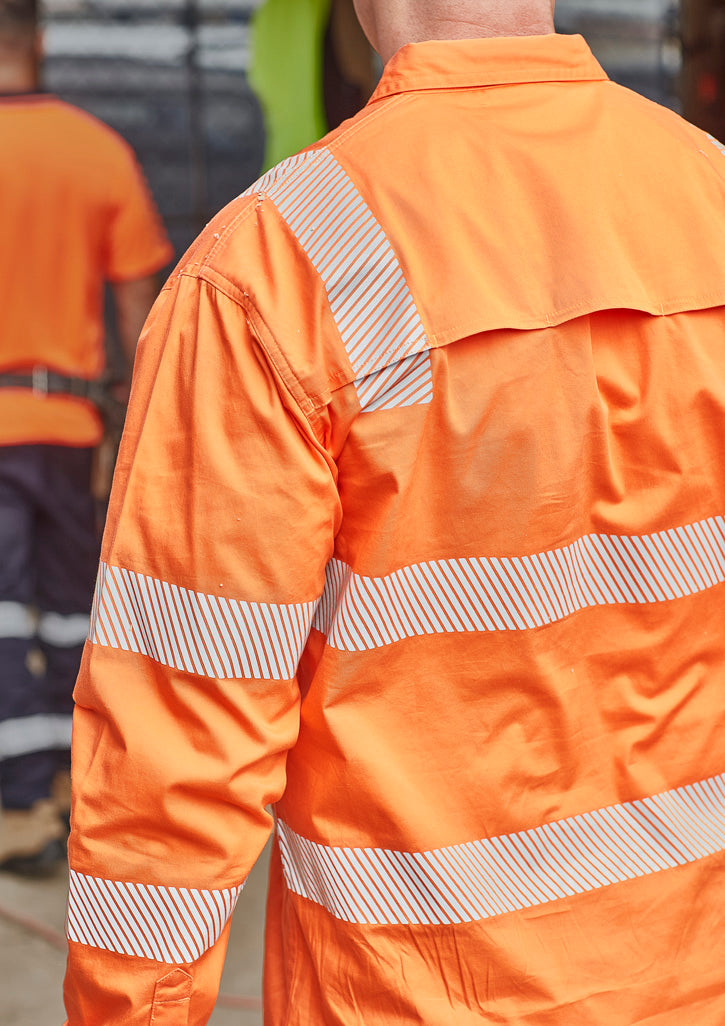 Syzmik ZW682 Men's VIC Rail Shirt - Segmented Tape Rail Orange