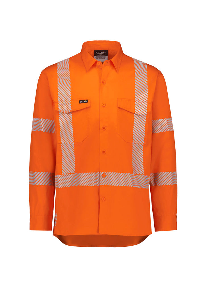 Syzmik ZW692 Men's Hi Vis X Back Shirt - Segmented Tape Orange