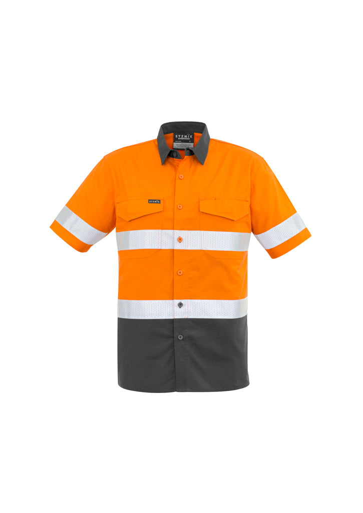 Syzmik ZW835 Men's Rugged Cooling Taped Hi Vis Spliced S/S Shirt
