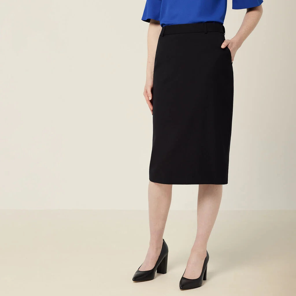 NNT CAT2RW Wool Blend Twill Secret Waist Midi Skirt