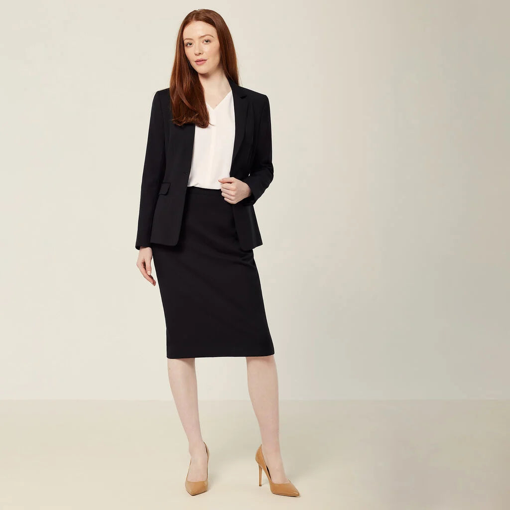 NNT CAT2RW Wool Blend Twill Secret Waist Midi Skirt