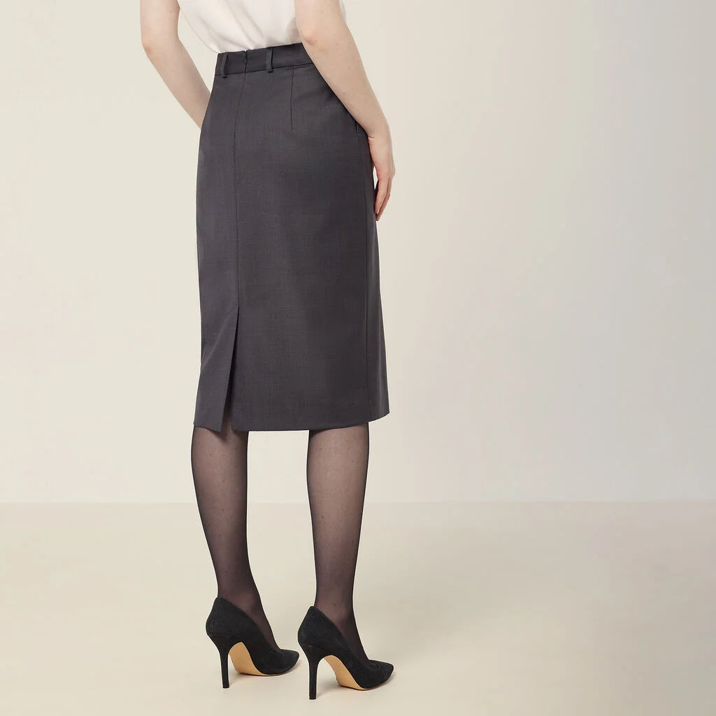 NNT CAT2RW Wool Blend Twill Secret Waist Midi Skirt