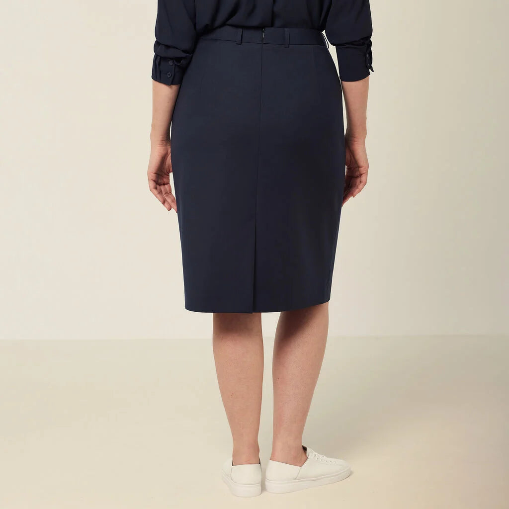 NNT CAT2RW Wool Blend Twill Secret Waist Midi Skirt