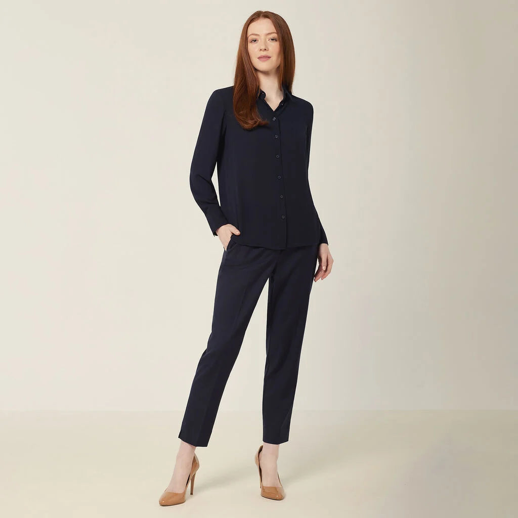 NNT CAT3YH Wool Blend Twill Secret Waist Slim Leg Pant