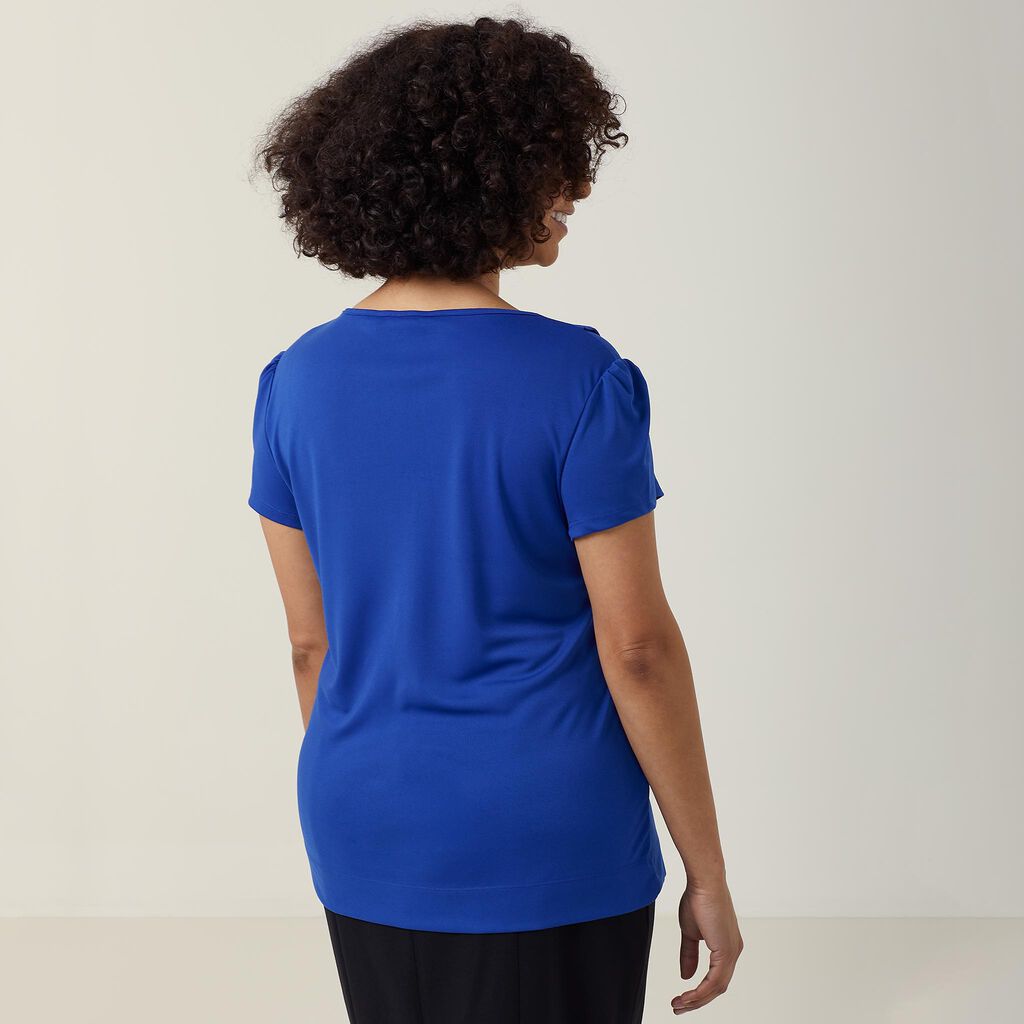 NNT CAT48H Matt Jersey Cap Sleeve Ruffle Neck T-top