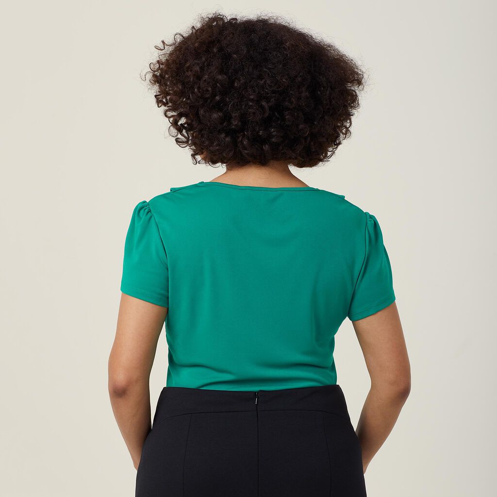 NNT CAT48H Matt Jersey Cap Sleeve Ruffle Neck T-top