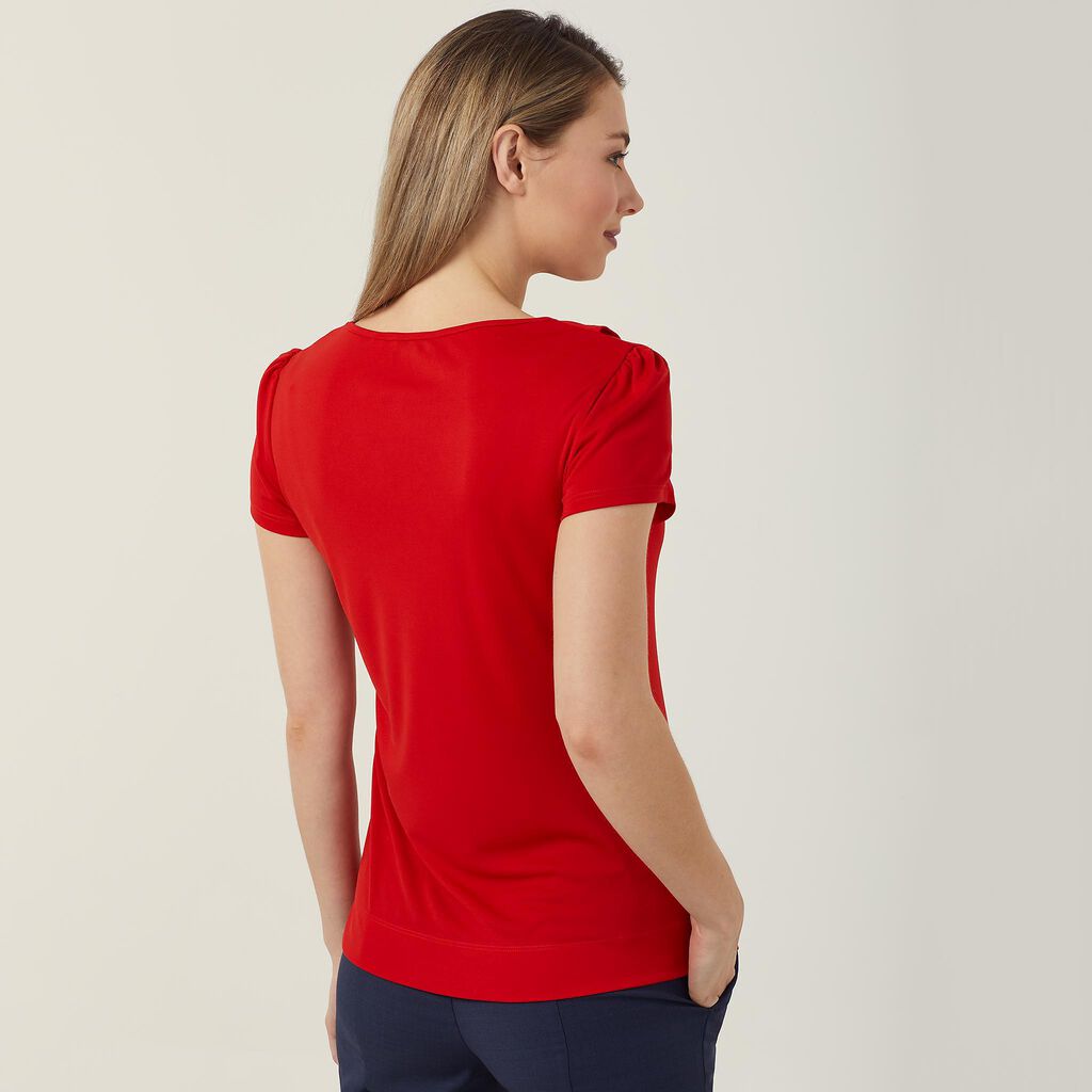 NNT CAT48H Matt Jersey Cap Sleeve Ruffle Neck T-top