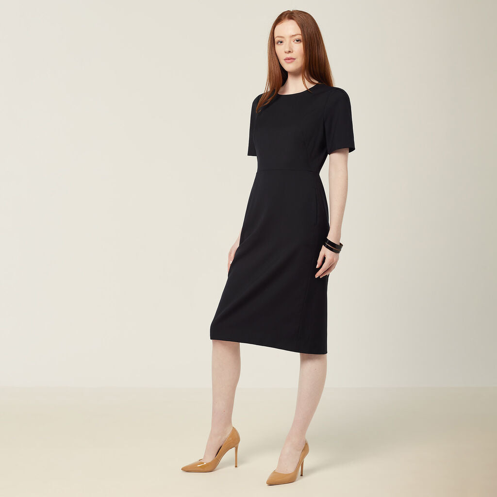 NNT CAT69W Wool Blend Twill Short Sleeve Dress