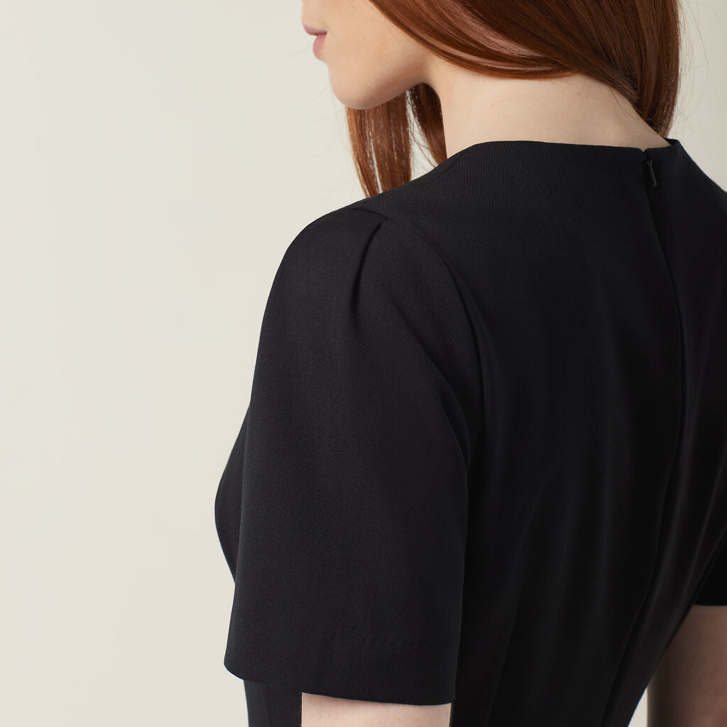 NNT CAT69W Wool Blend Twill Short Sleeve Dress