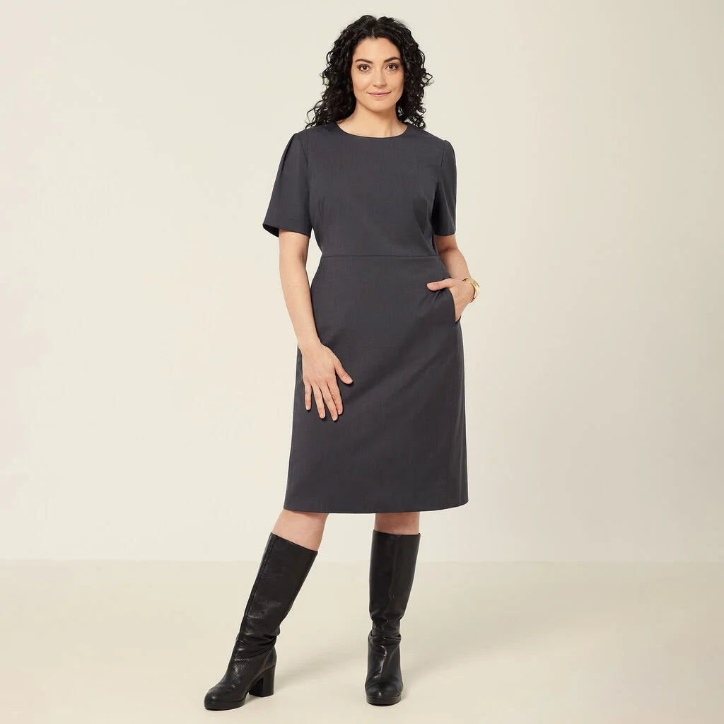 NNT CAT69W Wool Blend Twill Short Sleeve Dress