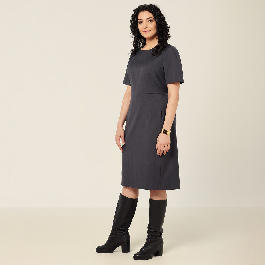 NNT CAT69W Wool Blend Twill Short Sleeve Dress