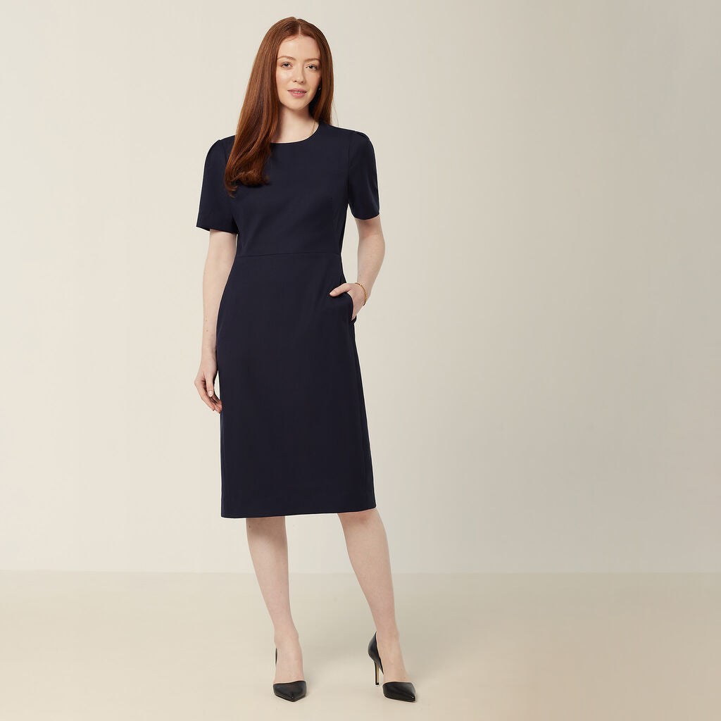 NNT CAT69W Wool Blend Twill Short Sleeve Dress