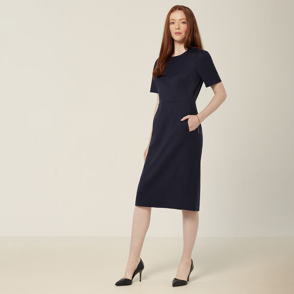 NNT CAT69W Wool Blend Twill Short Sleeve Dress