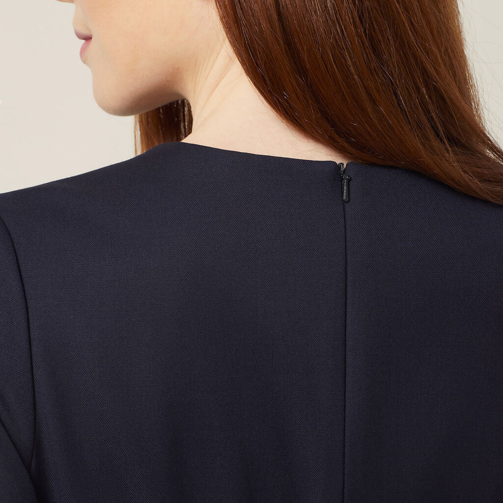 NNT CAT69W Wool Blend Twill Short Sleeve Dress