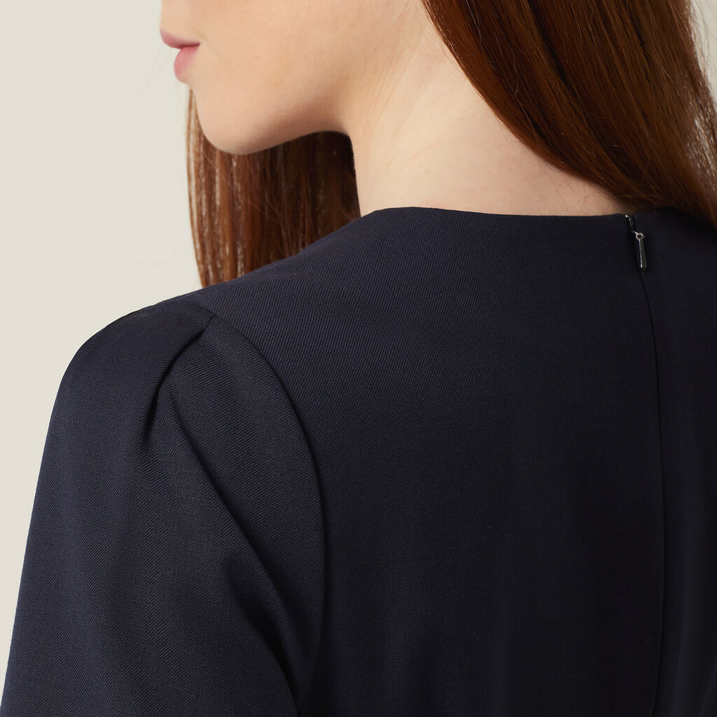 NNT CAT69W Wool Blend Twill Short Sleeve Dress