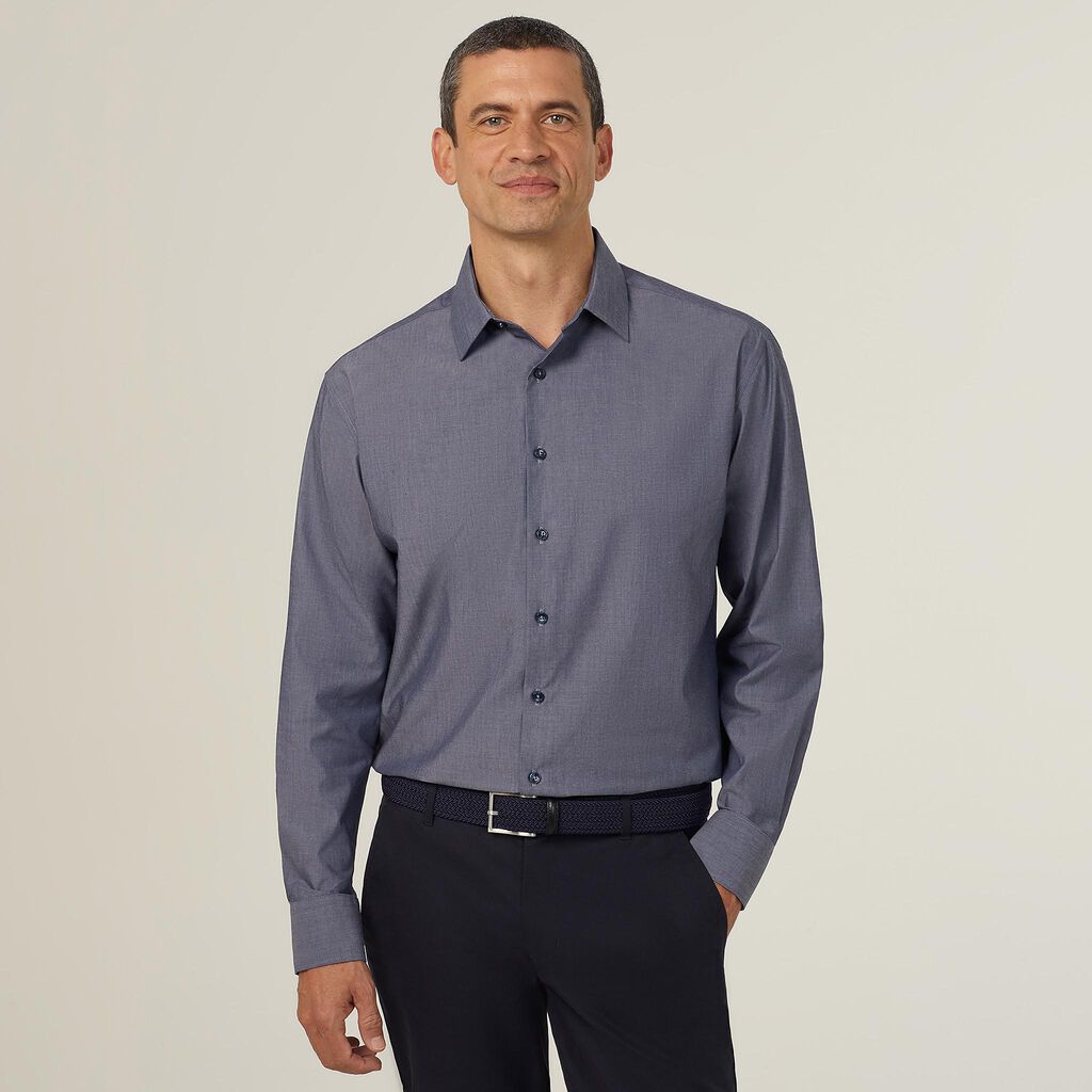NNT CATJ8V Poly Cotton End On End Long Sleeve Shirt