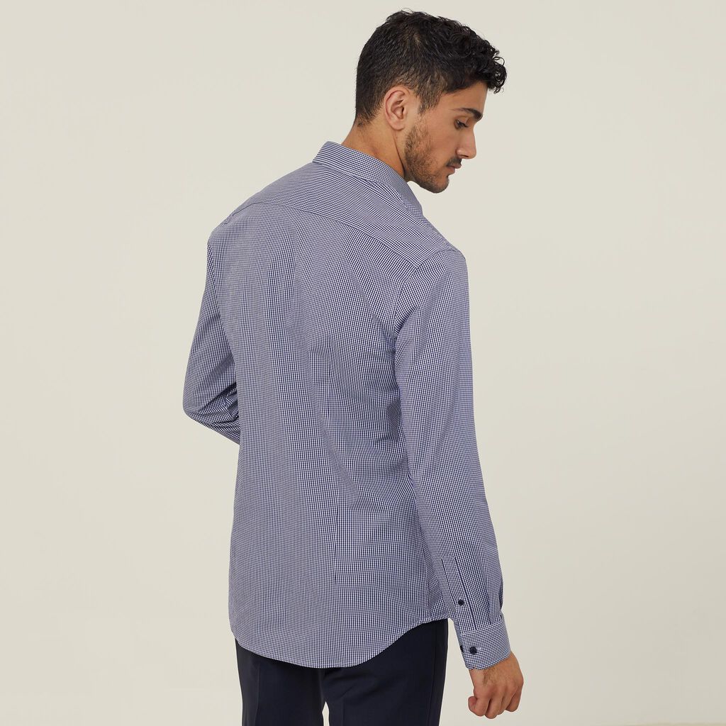 NNT CATJDF Avignon Gingham Check Long Sleeve Slim Shirt