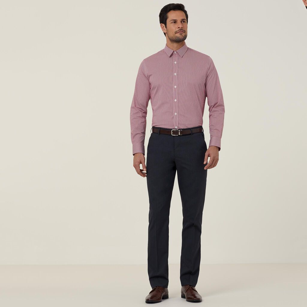 NNT CATJDF Avignon Gingham Check Long Sleeve Slim Shirt