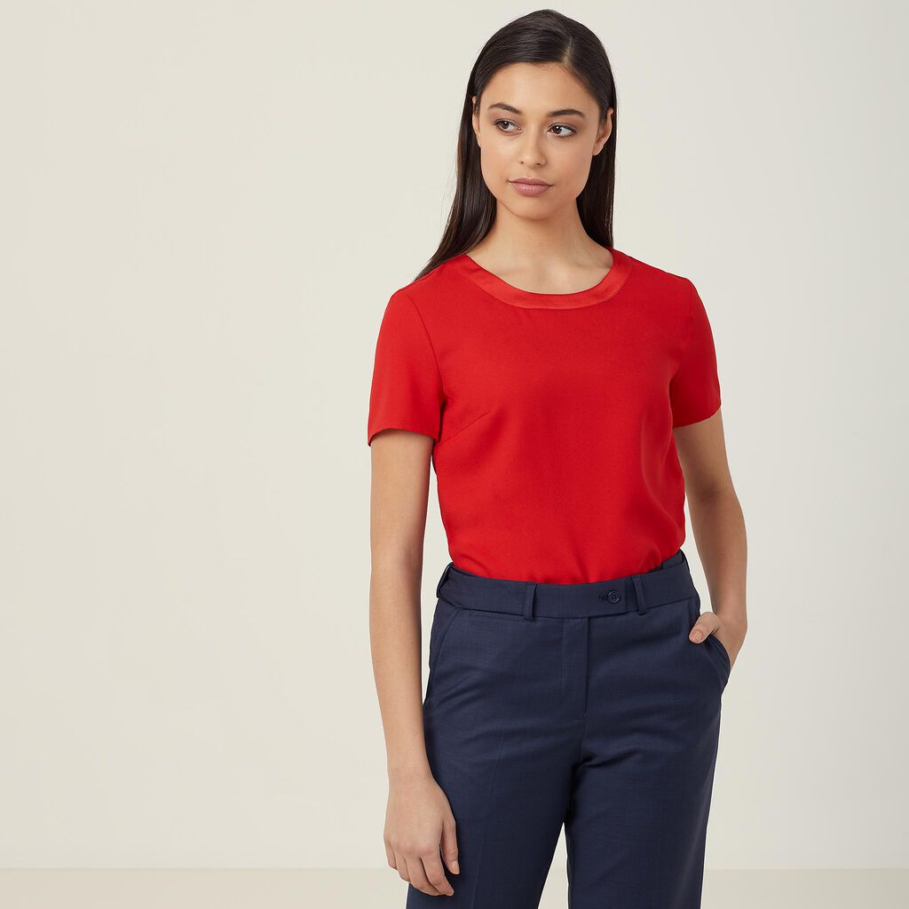 NNT CATU2N Satin Back Crepe Short Sleeve Top