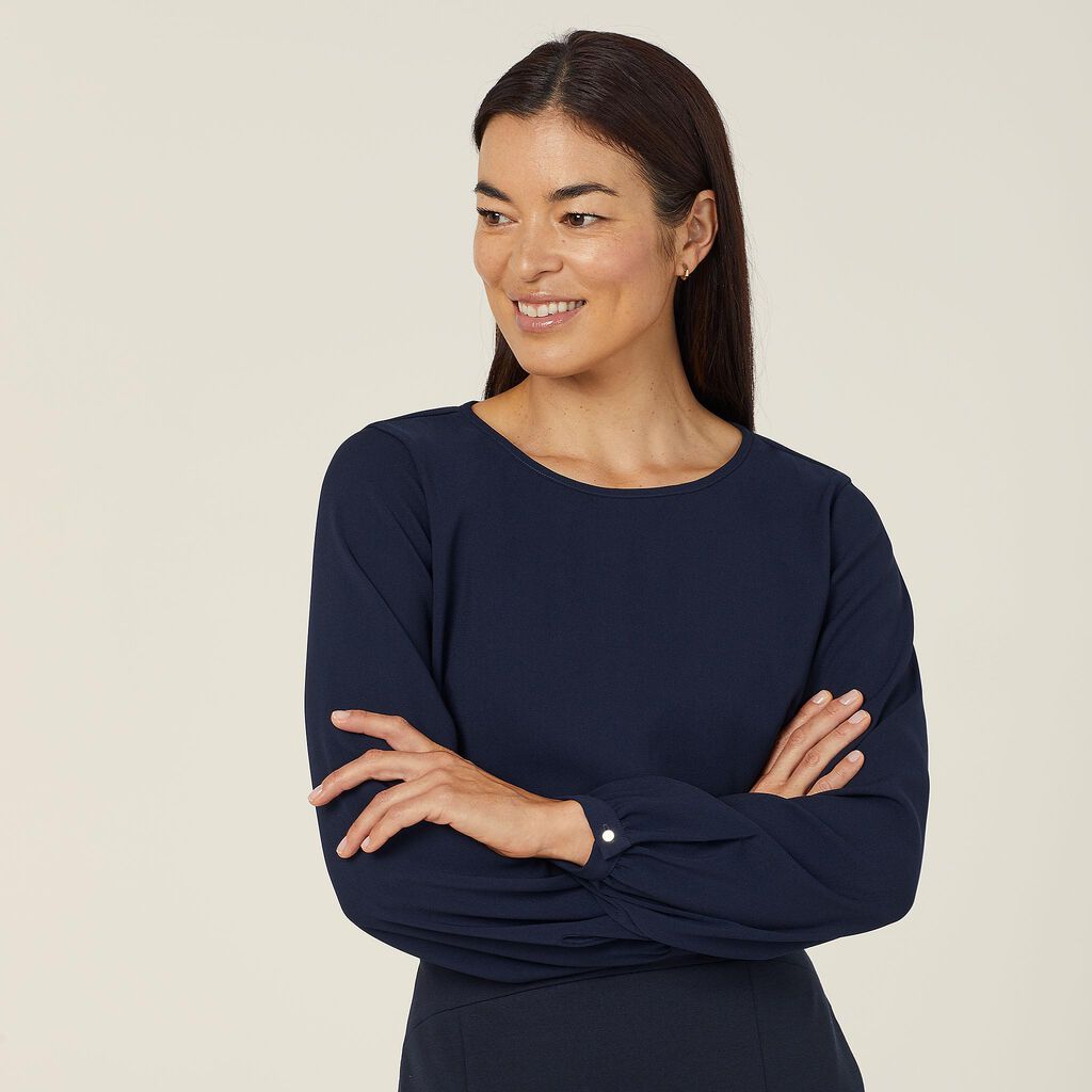 NNT CATUCM Heavy Stretch Georgette Long Sleeve Blouse