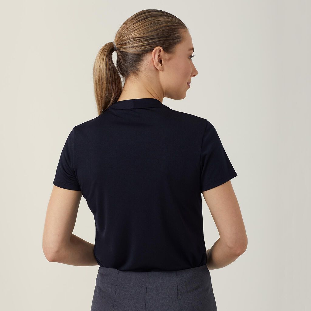 NNT CATUFS Matt Jersey Twist Neck Short Sleeve Top