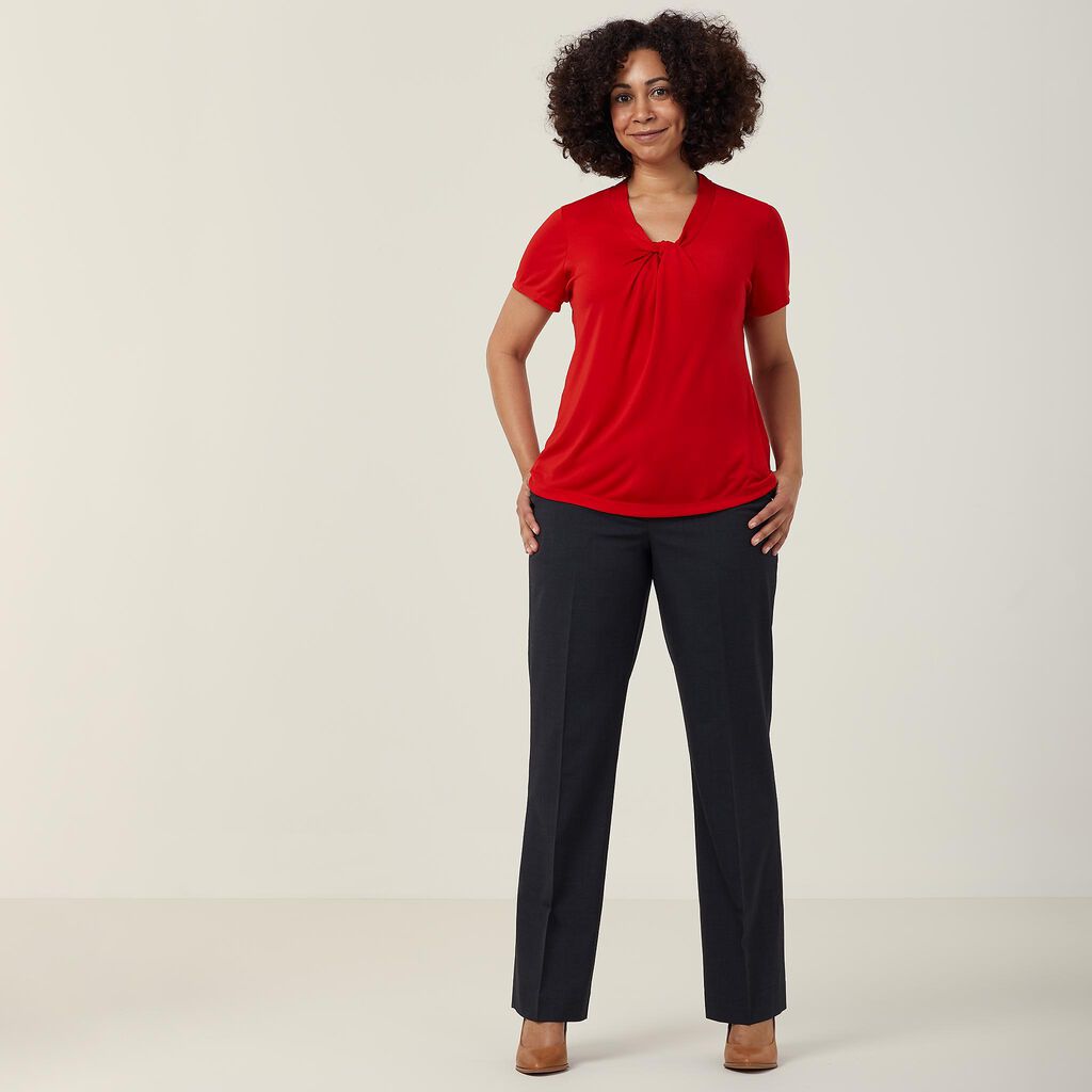 NNT CATUFS Matt Jersey Twist Neck Short Sleeve Top