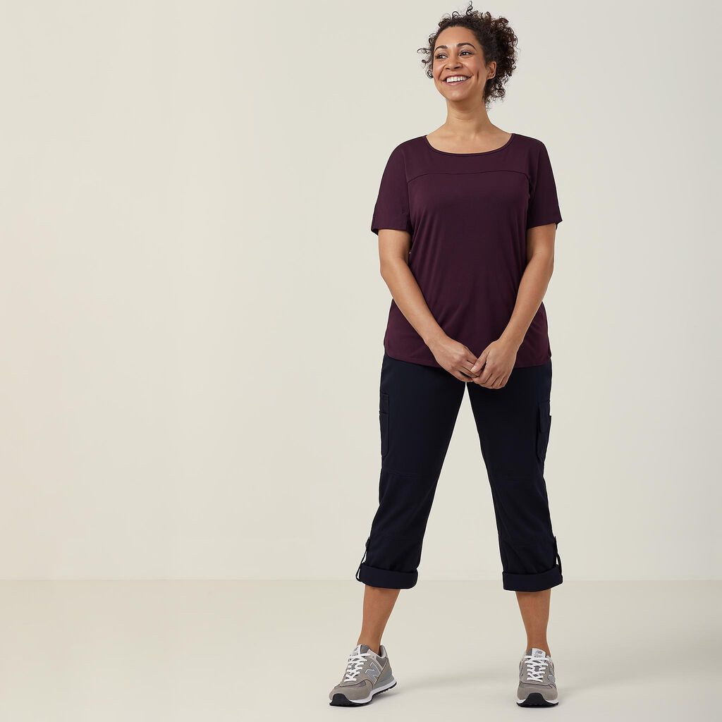 NNT CATUHN Matt Jersey Boat Neck Short Sleeve Top