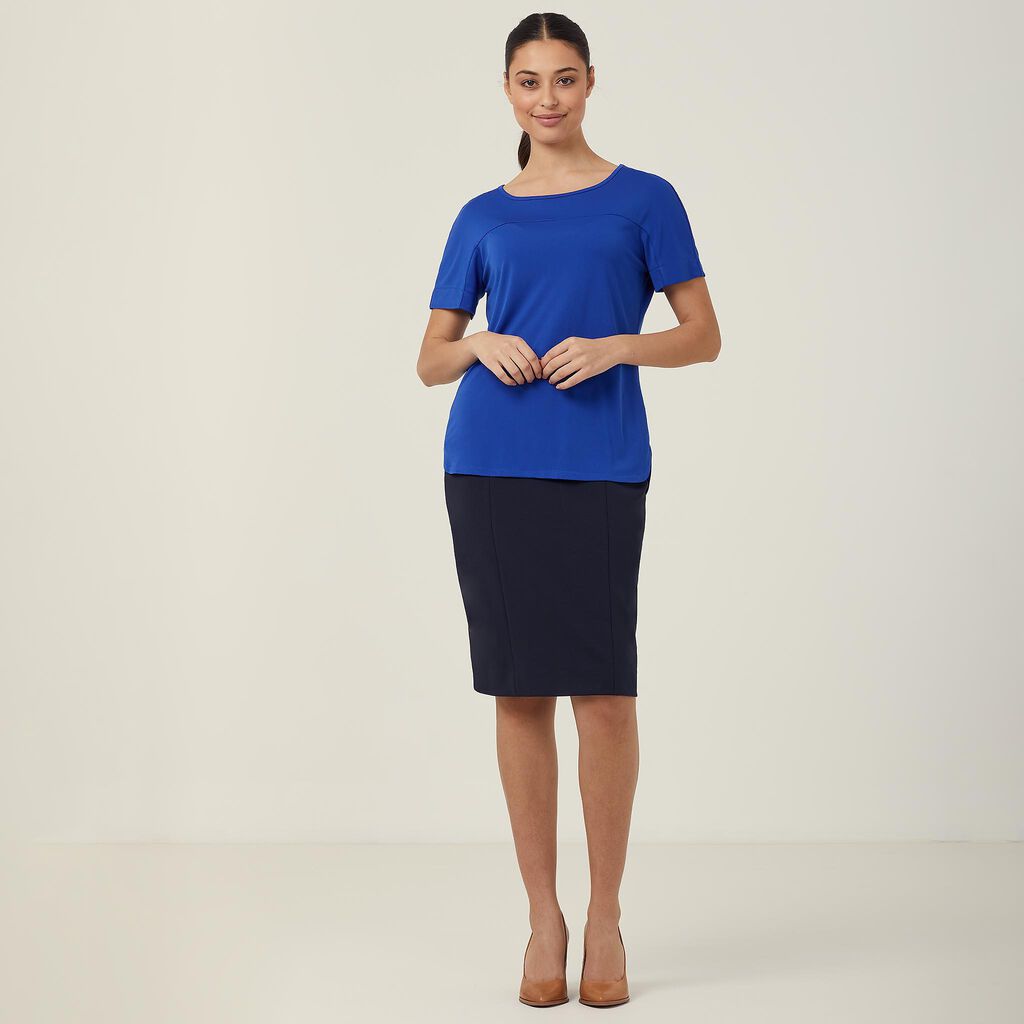 NNT CATUHN Matt Jersey Boat Neck Short Sleeve Top