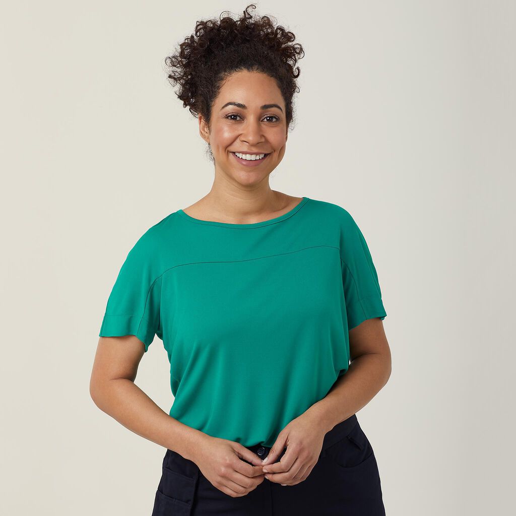 NNT CATUHN Matt Jersey Boat Neck Short Sleeve Top