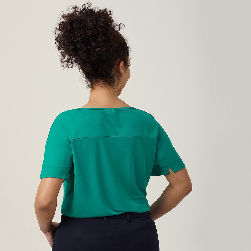 NNT CATUHN Matt Jersey Boat Neck Short Sleeve Top