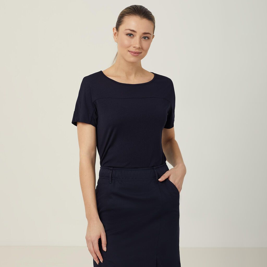 NNT CATUHN Matt Jersey Boat Neck Short Sleeve Top