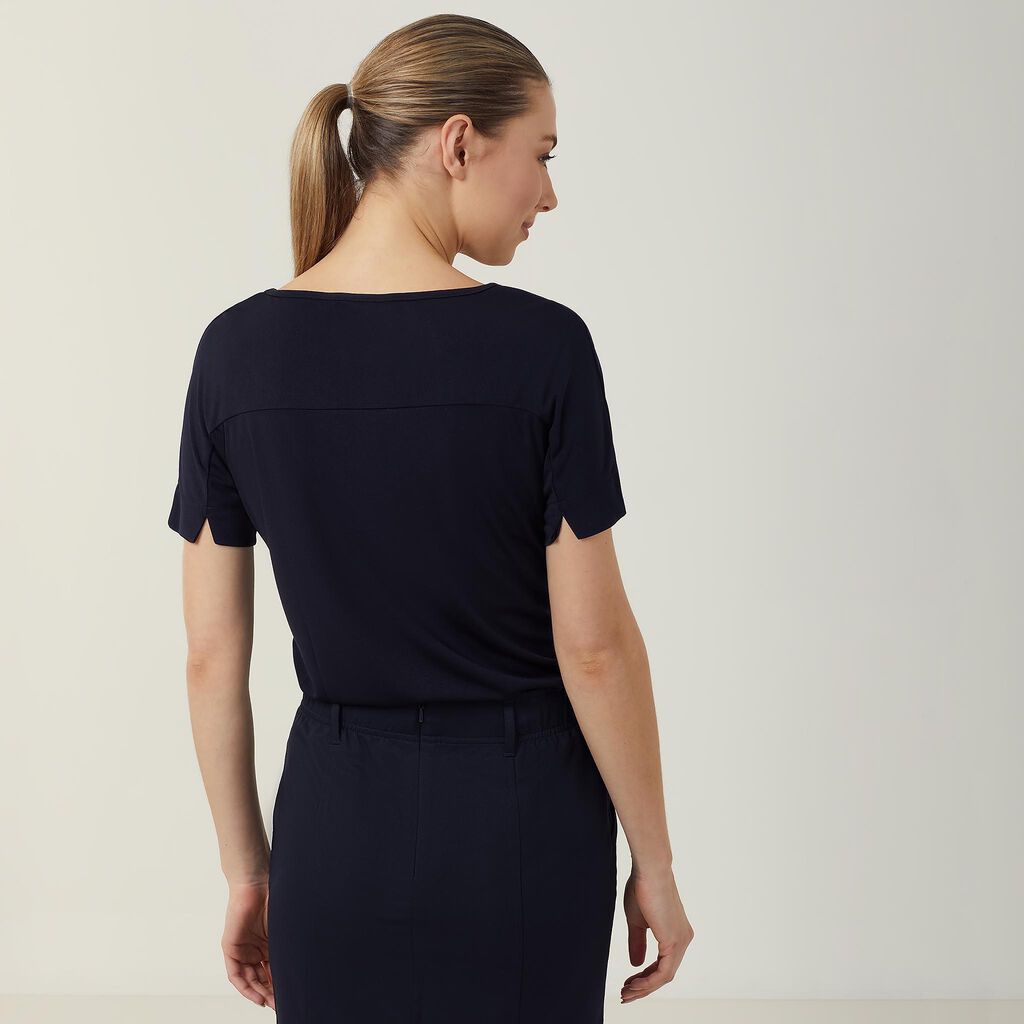 NNT CATUHN Matt Jersey Boat Neck Short Sleeve Top