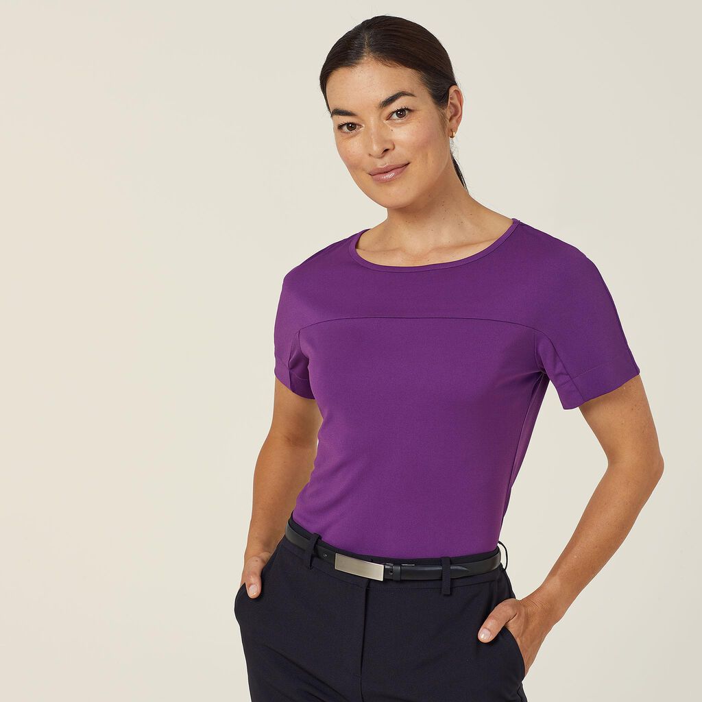 NNT CATUHN Matt Jersey Boat Neck Short Sleeve Top