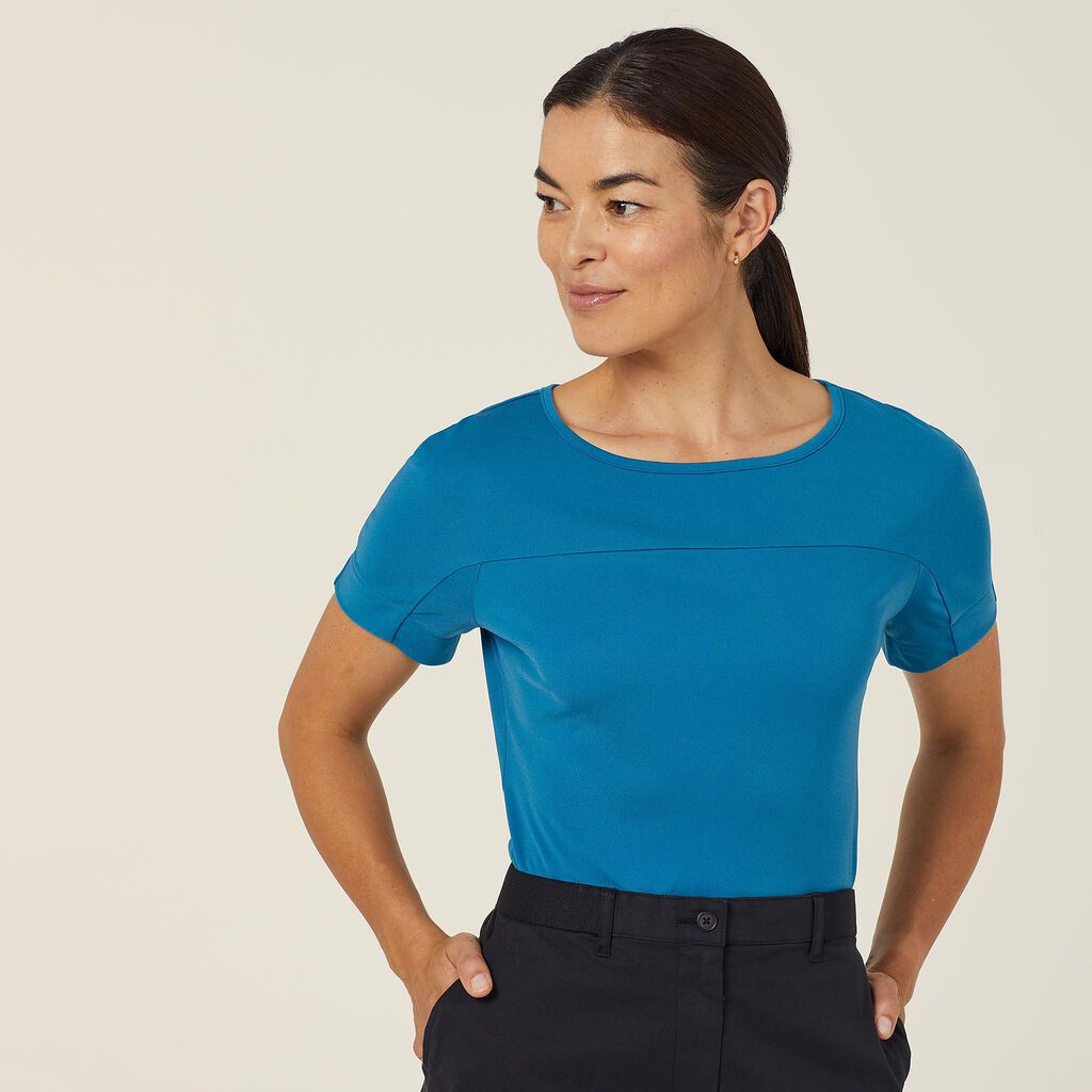 NNT CATUHN Matt Jersey Boat Neck Short Sleeve Top