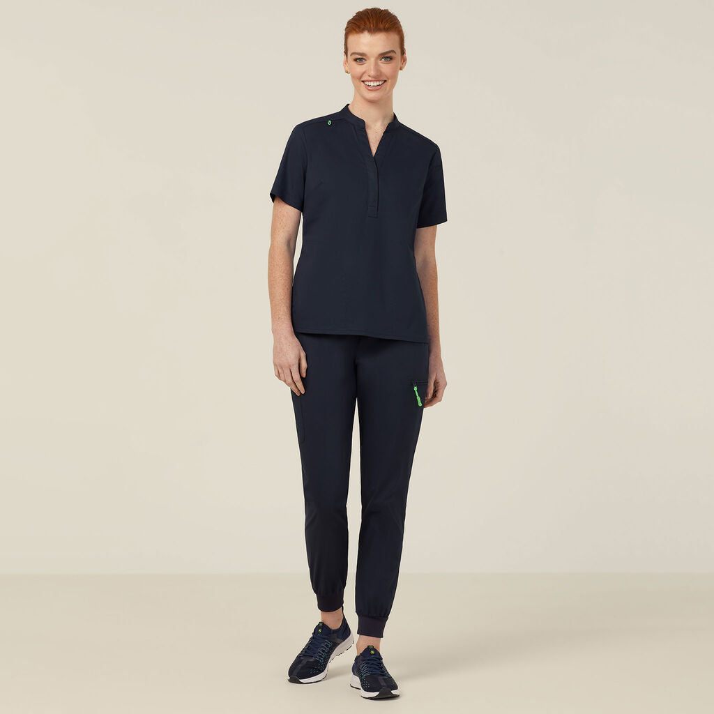 NNT CATUMM Next-gen Antibacterial Active Blackburn Mandarin Collar Scrub Top