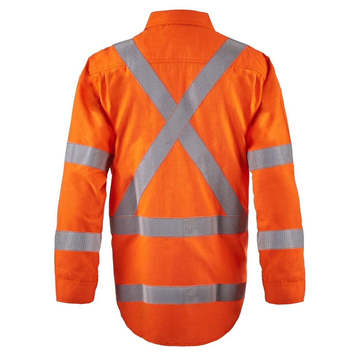 Flamebuster FSV028A Torrent HRC2 Men's Hi vis Shirt With X-pattern FR Reflective Tape-Orange