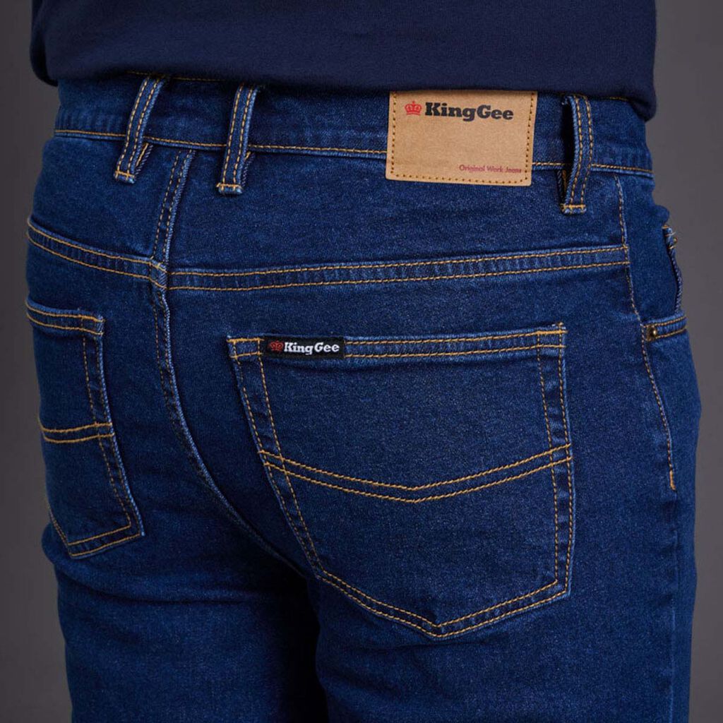 KingGee K03390 Stretch Denim Work Jeans-Stonewash