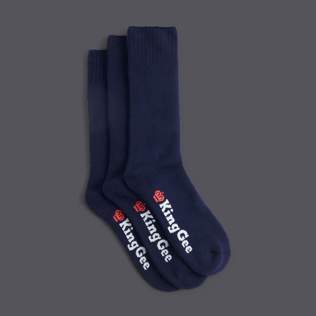 KingGee K09002 Bamboo Work Socks 3 Pack Size-7-12